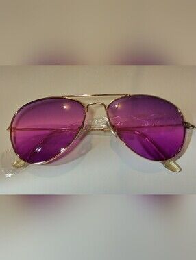 Aviator Sunglasses with Purple Gradient Lenses